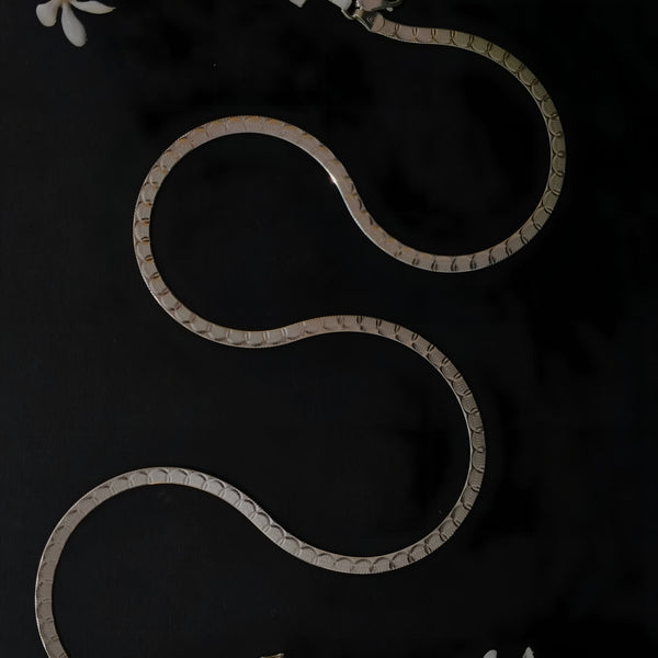 92.5 Silver Flat Herringbone Snake Chain