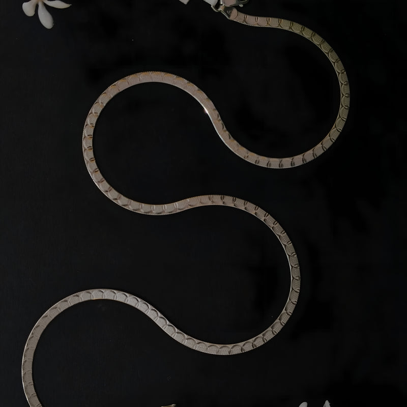 92.5 Silver Flat Herringbone Snake Chain