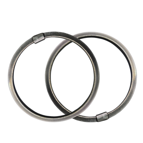 92.5 Sterling Silver Couple Kada Bangle Set