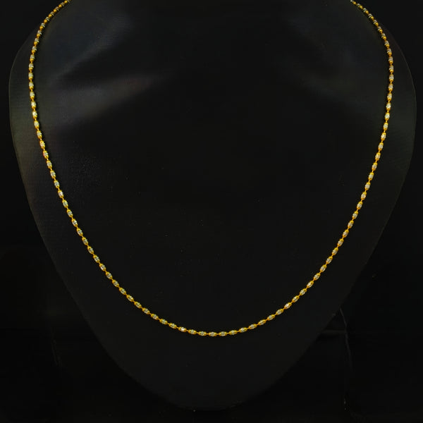 92.5 Sterling Silver Dual-Tone Bead Station Chain