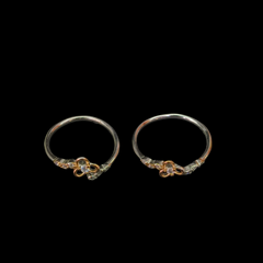 92.5 Sterling Silver Infinite Bloom Dual-Tone Toe Rings