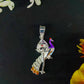 92.5 Sterling Silver Divine Peacock & Shivling Enameled Pendant