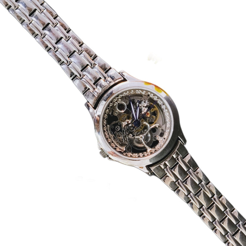 Men’s 92.5 Sterling Silver Open-Heart Skelio Automatic Watch