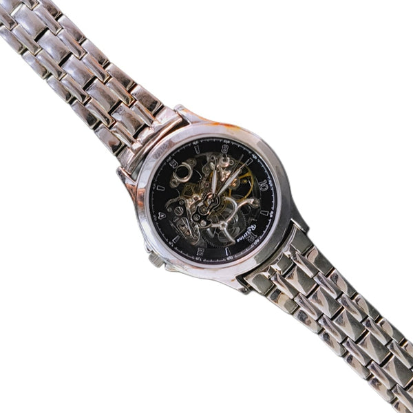 Men’s 92.5 Sterling Silver Open-Heart Watch