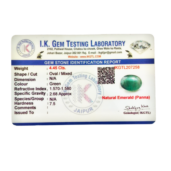Natural Green Emerald Oval-Cut Loose Gemstone