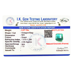 Natural Green Emerald Octagon Step-Cut Loose Gemstone