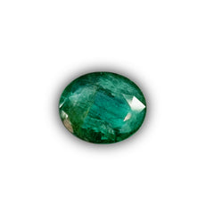 Natural Green Emerald Oval-Cut Loose Gemstone
