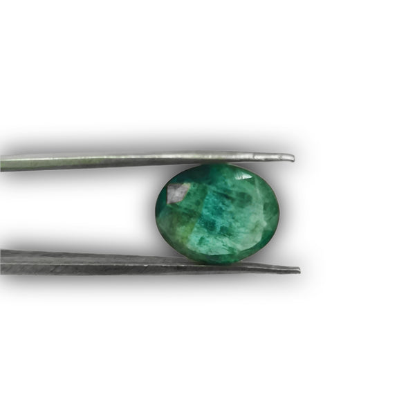 Natural Green Emerald Oval-Cut Loose Gemstone