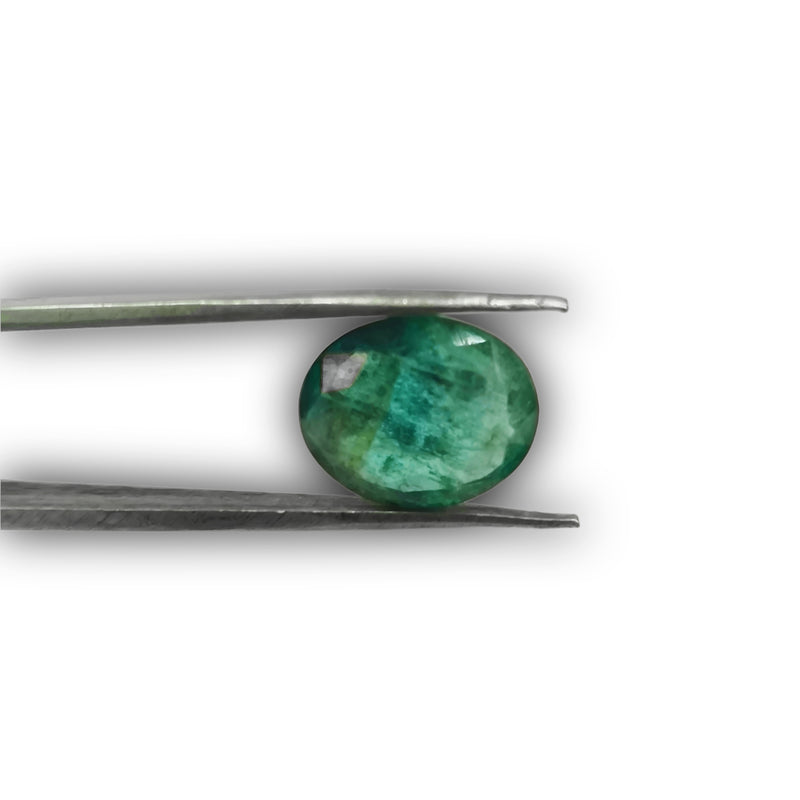 Natural Green Emerald Oval-Cut Loose Gemstone