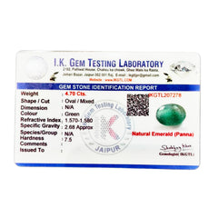 Natural Green Emerald Oval-Cut Loose Gemstone