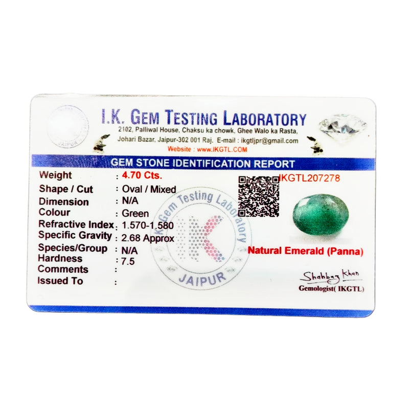 Natural Green Emerald Oval-Cut Loose Gemstone