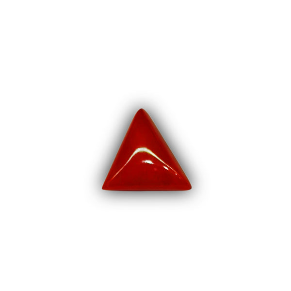 Natural Red Coral (Moonga) Triangular-Cut Loose Gemstone
