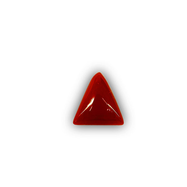 Natural Red Coral (Moonga) Triangular-Cut Loose Gemstone