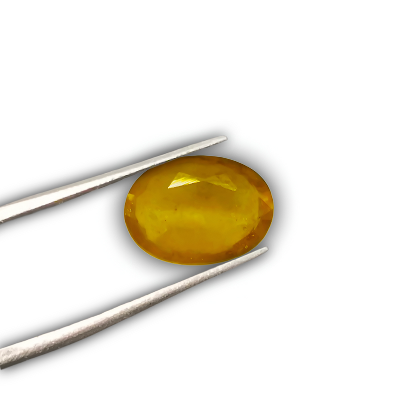 Natural Yellow Sapphire (Pukhraj) Oval-Cut Loose Gemstone
