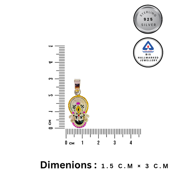 Khatu Shyam Ji 92.5 Sterling Silver Pendant for Men & Women