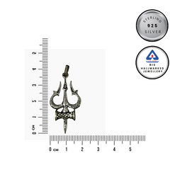92.5 Trishul Pendant – Silver Tone Lord Shiva Trident