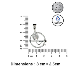 92.5 Sterling Silver Lord Krishna Flute & Peacock Feather Pendant