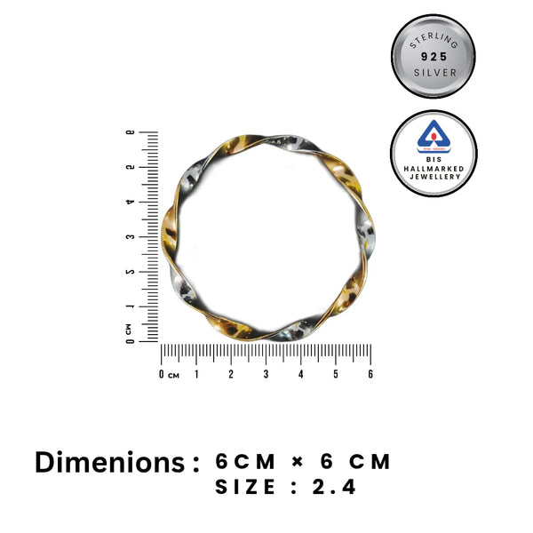 Aurelia Twist Dual-Tone 925 Silver Gold Bangles