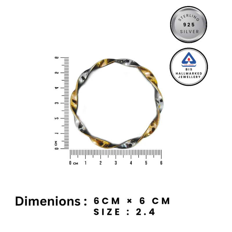 Aurelia Twist Dual-Tone 925 Silver Gold Bangles