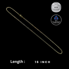 92.5 Sterling Silver Beaded Chain Necklace for Women