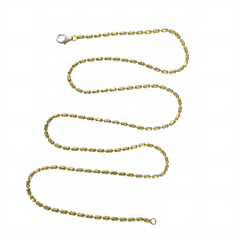 92.5 Sterling Silver Dual-Tone Bead Station Chain