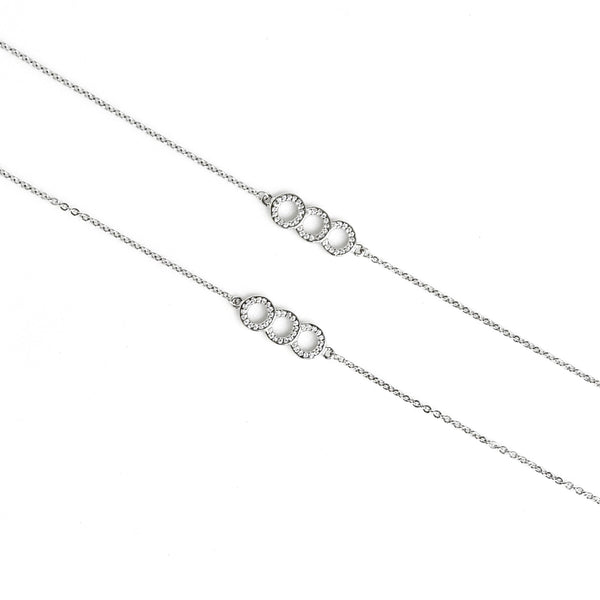 Sterling Silver Audi Inspired Anklet
