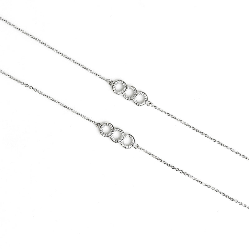 Sterling Silver Audi Inspired Anklet