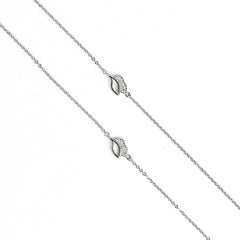 Sterling Silver Delicate Leaf Anklet