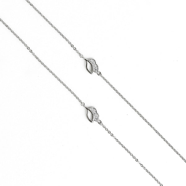 Sterling Silver Delicate Leaf Anklet