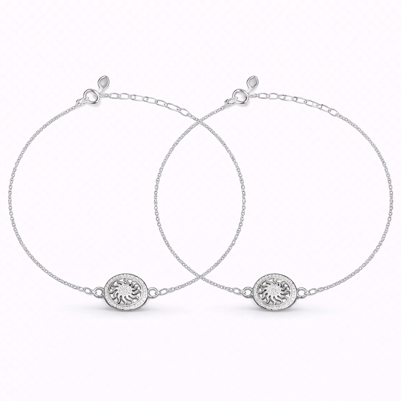 Sterling Silver elegent wheel Anklet