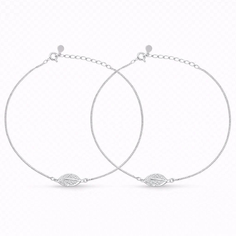 Sterling Silver Leafloom Anklet