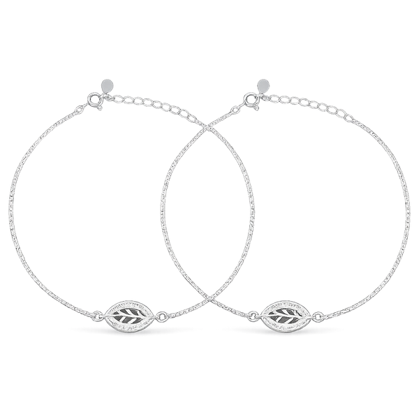 Sterling Silver LeafAura Anklet