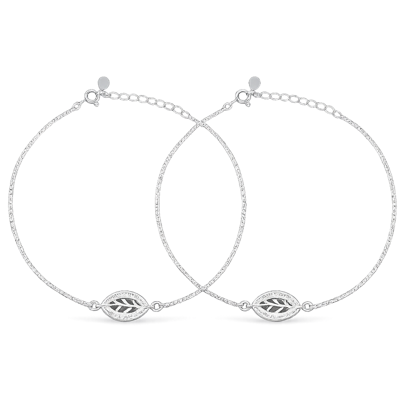 Sterling Silver LeafAura Anklet
