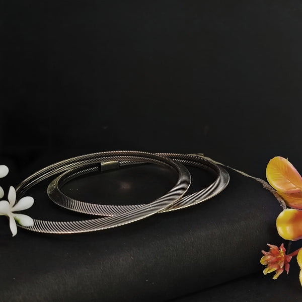 92.5 Sterling Silver Couple Kada Bangle Set