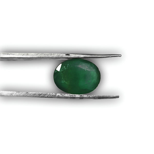 Natural Green Emerald Oval-Cut Loose Gemstone