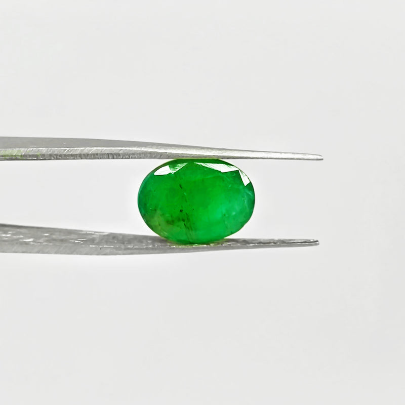 Natural Green Emerald Oval-Cut Loose Gemstone