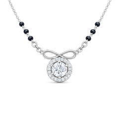 Silver Infinity &  Solitaire Mangalsutra Necklace