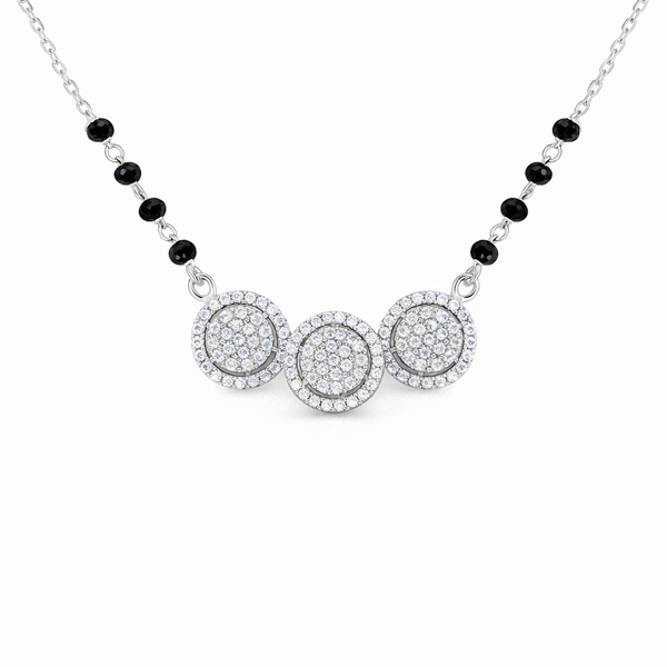 SilverTriple shine Solitaire Mangalsutra
