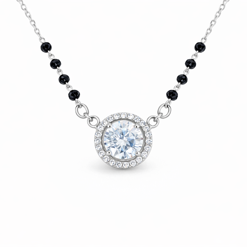 Silver EkaRatna Single Solitaire Mangalsutra