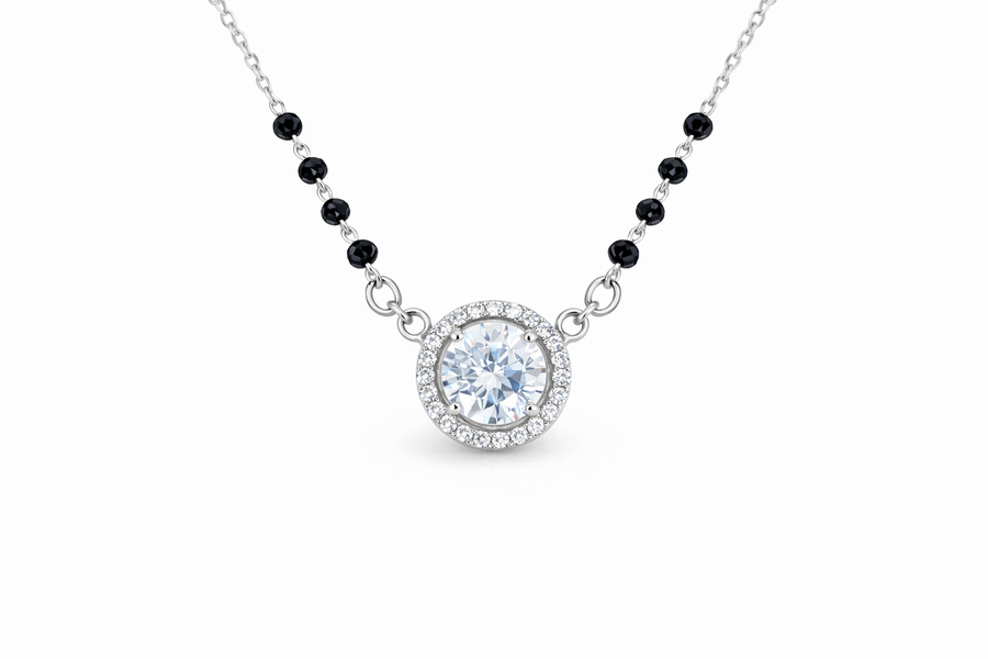 Silver EkaRatna Single Solitaire Mangalsutra