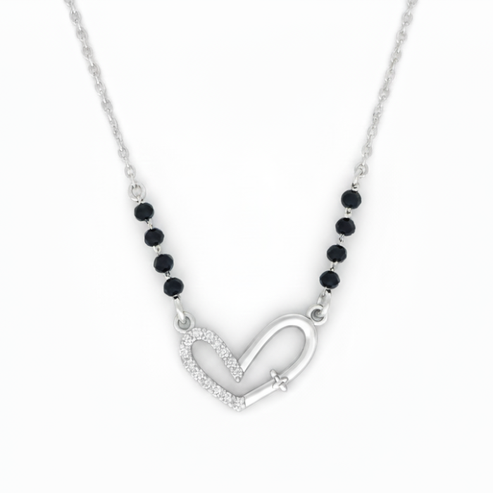 Silver Twilight Heart Mangalsutra