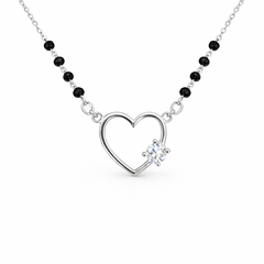 Silver Heartlite Mangalsutra