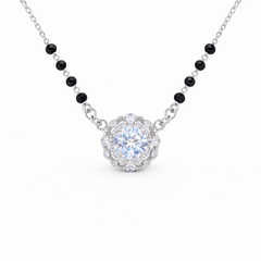 Silver Leaflite Single Solitaire Mangalsutra