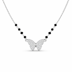 Silver Full stones Butterfly Mangalsutra