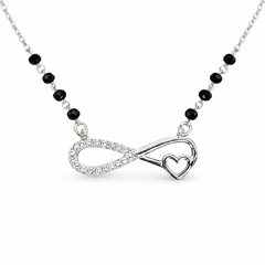 Silver Infinity and heart   Mangalsutra