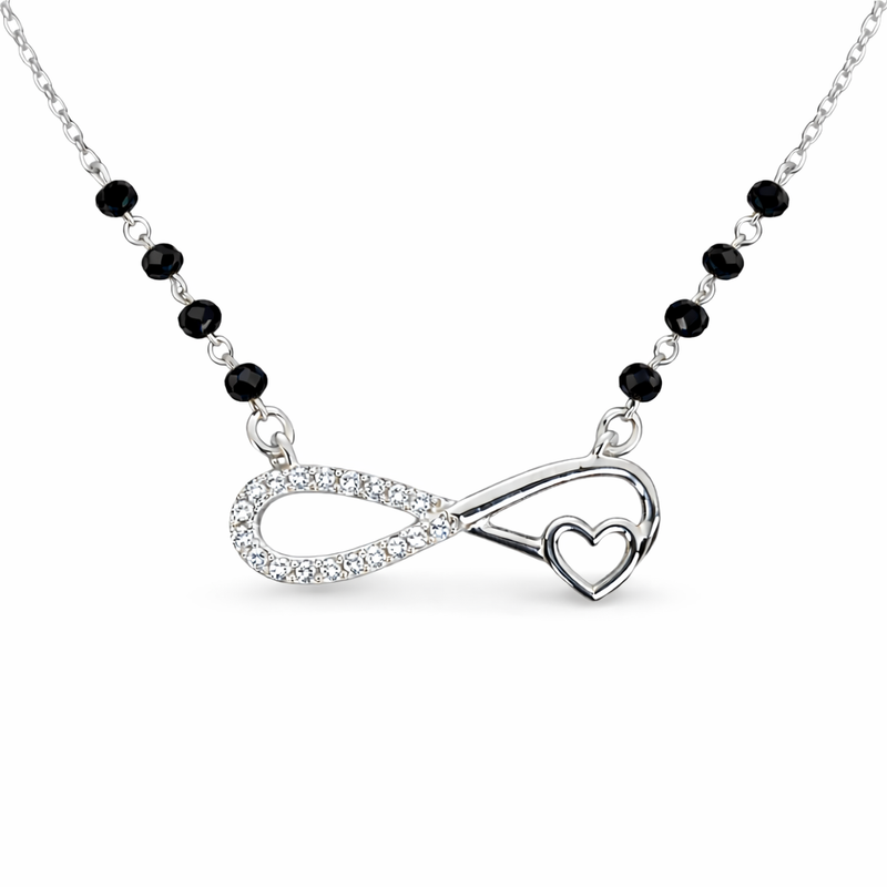 Silver Infinity and heart   Mangalsutra