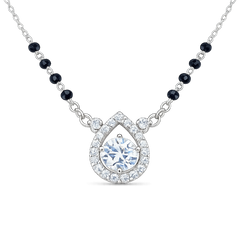 Silver solitaire water drop Mangalsutra