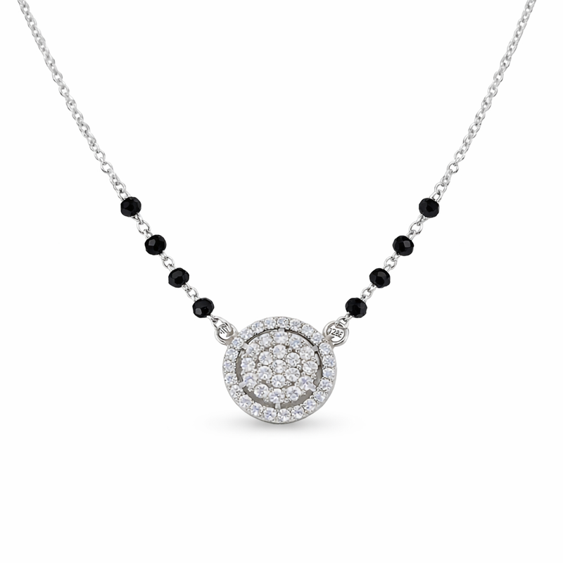 Silver Full stones Halo Mangalsutra