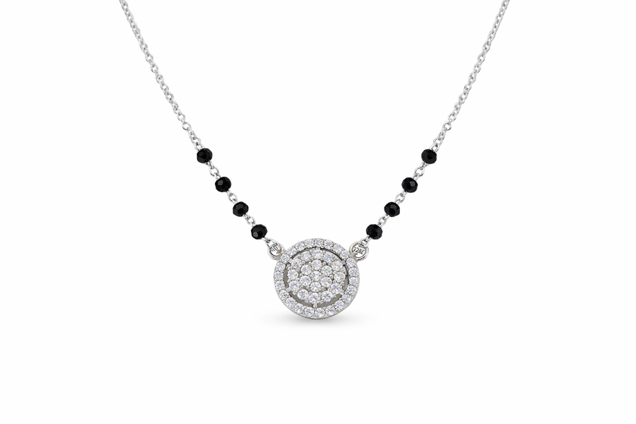 Silver Full stones Halo Mangalsutra