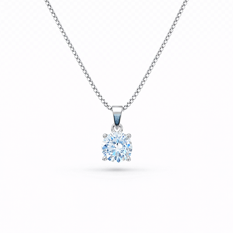 Silver EternaSolitaire Chain Pendant